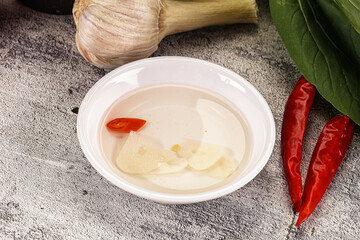 Vietnamese spicy vinegar with garlic