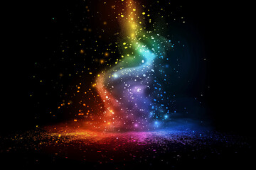 Naklejka premium Color liquid ink splash abstract background rainbow art. Holi paint rainbow multi colored