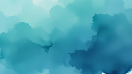 A calming and sophisticated teal, blue, and green watercolor texture with a high degree of transparency, revealing subtle variations in color density.