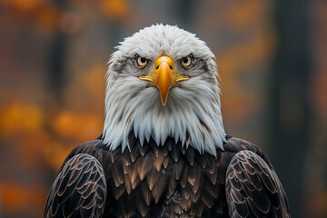 A bald eagle perched on a forests