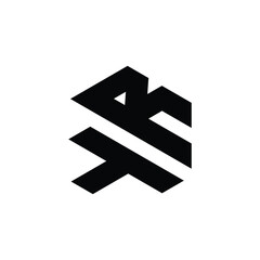 Initial YR, TR Logo Polygon Shape Letter logo Design white background	