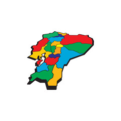 Ecuador map or country symbol icon isolated vector illustration design