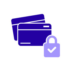 Icon a secured payment, isolated against a clean background.