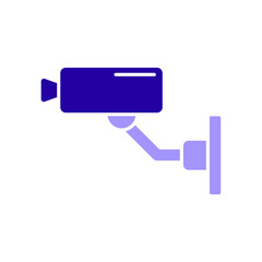 Icon a secured camera, isolated against a clean background.