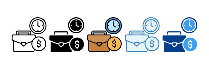 Time Economy  Icon Set Multiple Style Collection