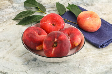 Ripe sweet and juicy Flat peach