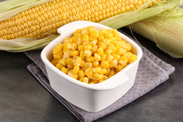 Canned sweet young corn grain