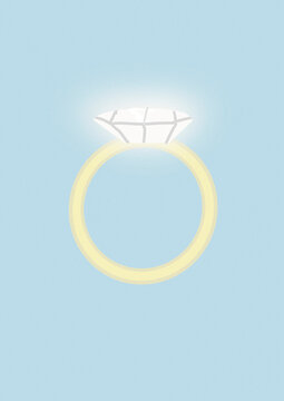 Illustration of a diamond ring symbolizing luxury and romance
