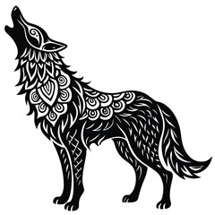 Obraz premium A black vector illustration shows a wild horse head silhouette with a flowing mane