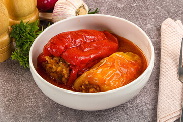 Stuffed bell pepper with meat