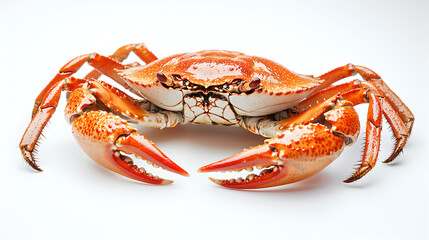 Close Up of an Orange Crab on White Background