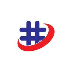 Simple modern hashtag logo design