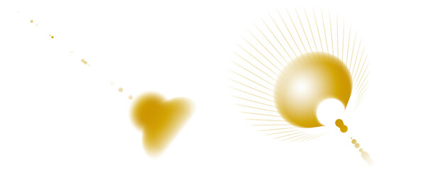 Bright sunray with warm golden light streak and soft glowing burst isolated on a Transparent or White Background