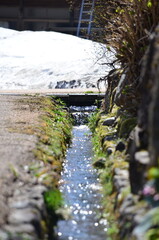 Suganuma in Goka yama Mountain is small, picturesque village in Shirakawa-go, known for world heritage its well-preserved gassho-zukuri houses and serene rural setting in Gifu JAPAN
