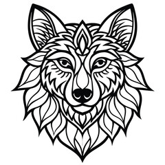 Wild animal head vector art features a wolf, lion, and tribal tattoo design