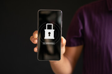 Mobile phone lock screen personal data security system personal data protection