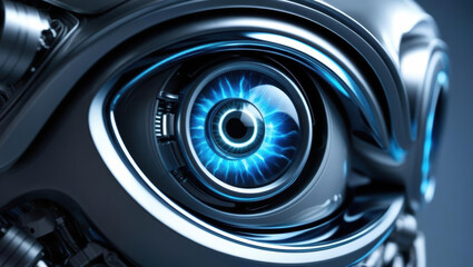 intelligent robotic eye showcases intricate design and advanced technology, reflecting futuristic vision of innovation and creativity