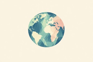 Polygonal earth globe showing global connections and continents