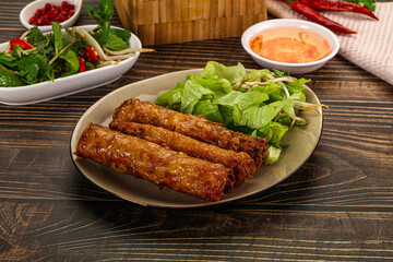 Fried Vietnamese spring roll with special sauce