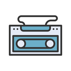 Casette Player icon vector image. Suitable for mobile apps, web apps and print media.