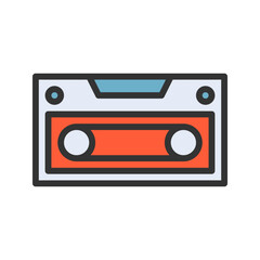 Casette icon vector image. Suitable for mobile apps, web apps and print media.