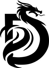 black and white dragon