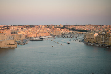 Panoramic View of Birgu Port from Valletta Lookout