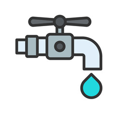 Faucet icon vector image. Suitable for mobile apps, web apps and print media.