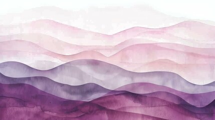 Abstract Watercolor Waves in Deep Purple and Burgundy - Artistic Gradient Texture Background
