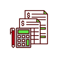 Obraz premium Tax documents and calculator illustrating financial management 