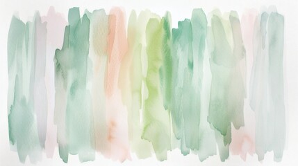 Naklejka premium This abstract image features layered pastel paint strokes in blue, pink, green, and beige on a white canvas. Ideal for artistic backgrounds and designs.