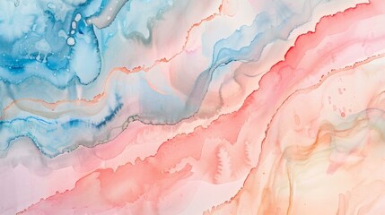 Soft Abstract Watercolor Texture in Delicate Pastel Pink and Blue Hues