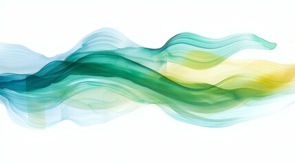 Ethereal Watercolor Gradient Background in Shades of Green, Blue and Yellow