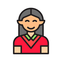 Game Character V icon vector image. Suitable for mobile apps, web apps and print media.