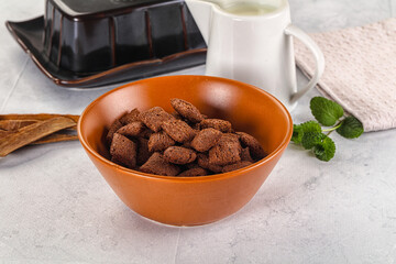 Dry sweet chocolate ceral flakes
