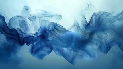 Abstract Watercolor Swirls and Serene Blue Tones for Modern Art and Design Projects