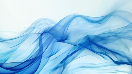 Abstract Blue Watercolor Waves: Flowing, Translucent Design for Modern Backgrounds, Artistic Presentations, and Creative Projects