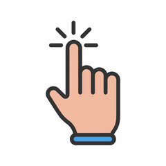 Hand Click II icon vector image. Suitable for mobile apps, web apps and print media.