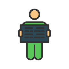 Holding Sign icon vector image. Suitable for mobile apps, web apps and print media.