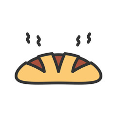 Hot Bread icon vector image. Suitable for mobile apps, web apps and print media.
