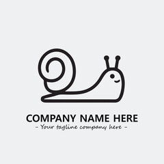 Snail illustration black and white for logo company vector image
