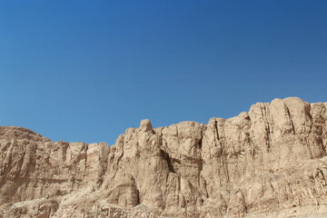 Fototapeta premium Limestone mountain for the construction of the Temple of Hatshepsut in Luxor, Egypt
