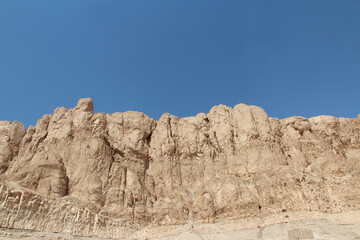Limestone mountain for the construction of the Temple of Hatshepsut in Luxor, Egypt
