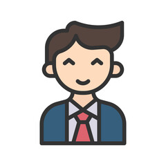 Male Presenter I icon vector image. Suitable for mobile apps, web apps and print media.