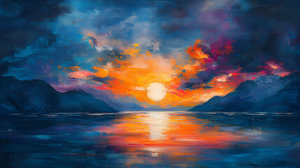 Fototapeta premium sunset over the ocean