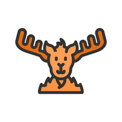Moose icon vector image. Suitable for mobile apps, web apps and print media.