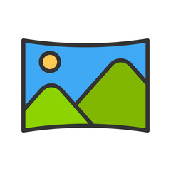 Panorama icon vector image. Suitable for mobile apps, web apps and print media.