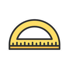Protractor icon vector image. Suitable for mobile apps, web apps and print media.