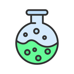 Round Bottom Flask icon vector image. Suitable for mobile apps, web apps and print media.