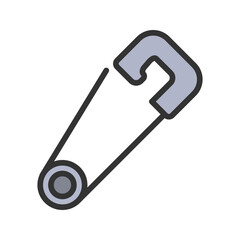 Safety Pin icon vector image. Suitable for mobile apps, web apps and print media.
